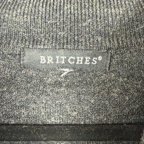 Britches Men's Dark Gray Merino Wool Blend 1/4 Zip XXL Pullover Sweater - Picture 3 of 10